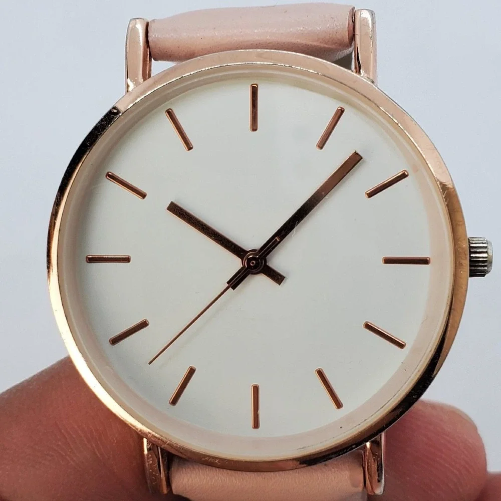 Women's‎ Watch 36MM White Dial Light Pink Bands New Battery